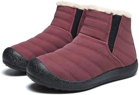 JSWEI Winter Boots for Women - Soft Comfortable Faux Fur Mid Calf Winter Snow Boots Totes Boots Lace up Snow Boots Winter Boots with Insulated Black for Outdoor