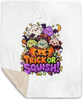 Trick or Squish Cute Dumpling Halloween Kawaii Squishy Graphic Sherpa Throw Blanket