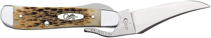 Case WR XX Pocket Knife Amber Jigged Bone Russlock Item #260 - (61953L SS) - Length Closed: 4 1/4 Inches
