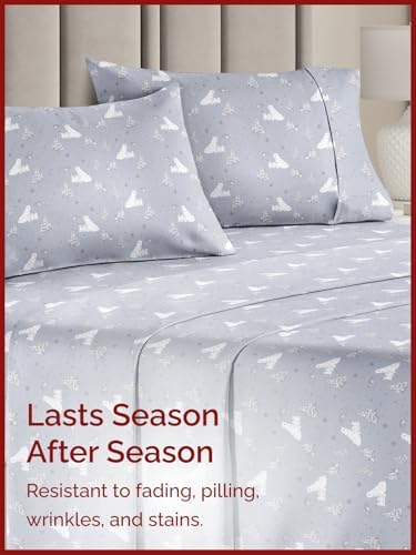 Christmas Sheet Set, Polar Bears, Holiday Xmas Bedding Set - King Size