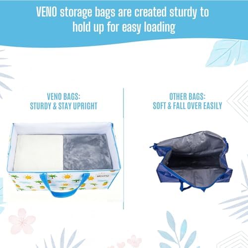 VENO Moving Bags, Wide Open Top, Clear Window, Tropical Island, 8 Pack
