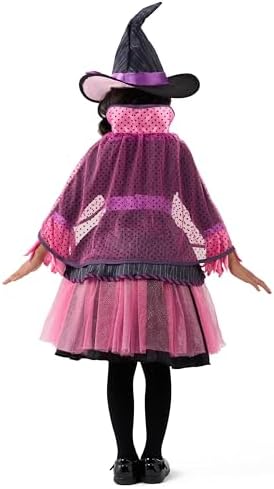 Spooktacular Creations Child Girl Orange Purple Witch Costume, Toddler Witch Outfit Set for Kids Halloween Dress Up Parties