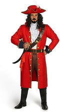 Spooktacular Creations Mens Pirate Captain Costume Set, Red Deluxe Captain Outfit for Adult Halloween Dress Up Party Cosplay
