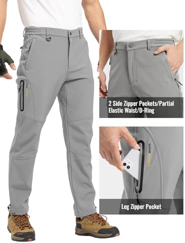 Rdruko Men's Snow Pants Waterproof Ski Pants Insulated Trousers
