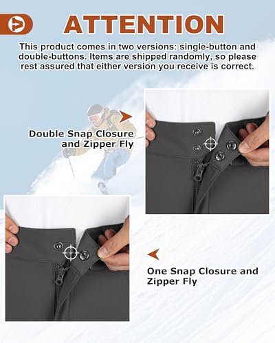 Outdoor Ventures Men's Fleece Lined Ski Snow Pants Waterproof Insulated