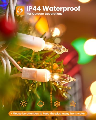 Minetom Clear Christmas Lights Set 100 Count 20 Feet Incandescent Bulb