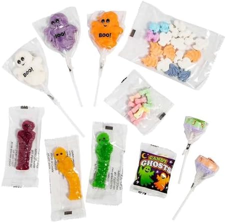 Bulk Halloween Candy Assortment (170 packs) gummy mummies, candy rings, boo suckers, bones candy and more