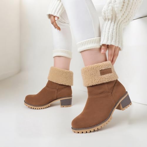 AOSPHIRAYLIAN Snow Boots Women Fur Lined Winter Boots Slip on Warm Shoes