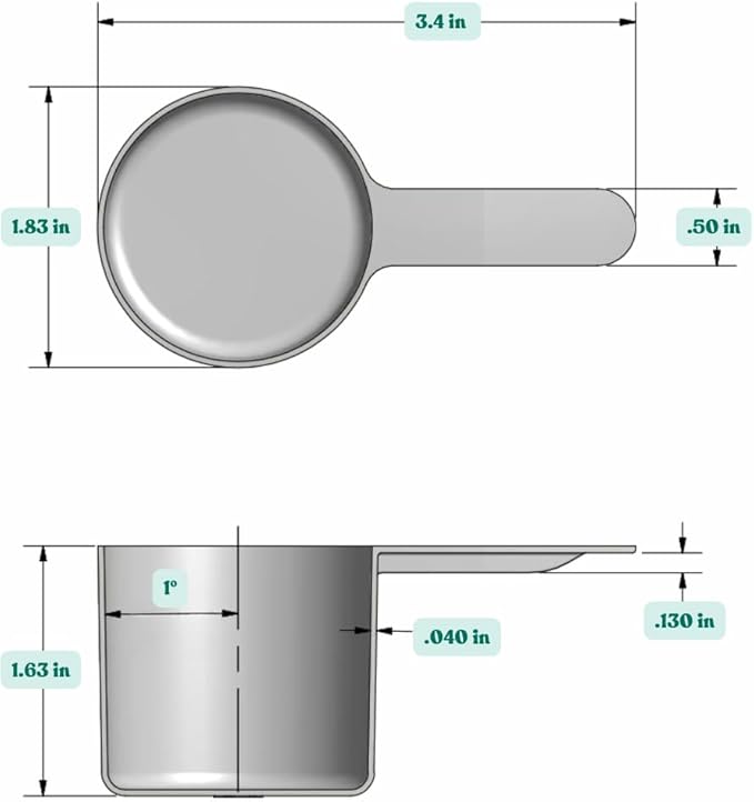 1/4 Cup (4 Tablespoon | 2 Oz. | 60 mL) Short Handle Plastic Measuring Scoop for Coffee, Protein Powder, Pet Food, Spices, Grains, Dry Goods – Food-Grade BPA-Free (Pack of 10)