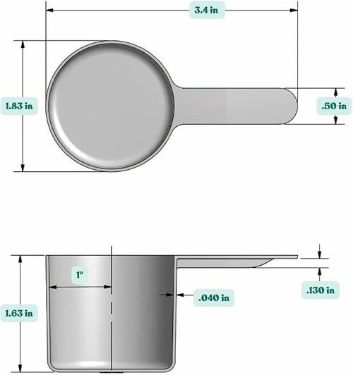 1/4 Cup (4 Tablespoon | 2 Oz. | 60 mL) Short Handle Plastic Measuring Scoop for Coffee, Protein Powder, Pet Food, Spices, Grains, Dry Goods – Food-Grade BPA-Free (Pack of 100)