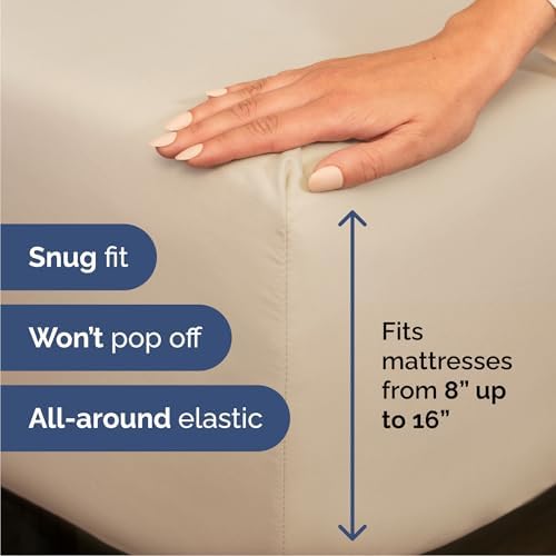 Cal King Size 4 Piece Sheet Set - Comfy Breathable & Cooling Sheets - Wheat