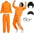 Men's Orange Tracksuit Costume, Family Costumes for Halloween
