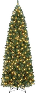 GarveeHome 6 ft Pencil Christmas Tree,Artificial Pre-Lit Christmas Tree,Realistic Xmas Tree Artificial Holiday Decoration for Indoor and Outdoor Use