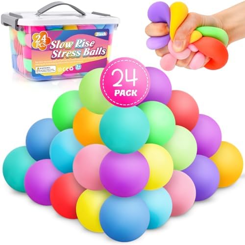 VISCOO 24 Pack Stress Balls for Kids Adults,Slow Rising Stress Ball