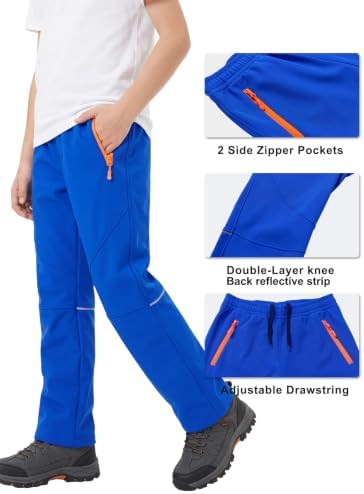 Kids Snow Pants Boys Ski Pants Fleece Lined Waterproof Trousers