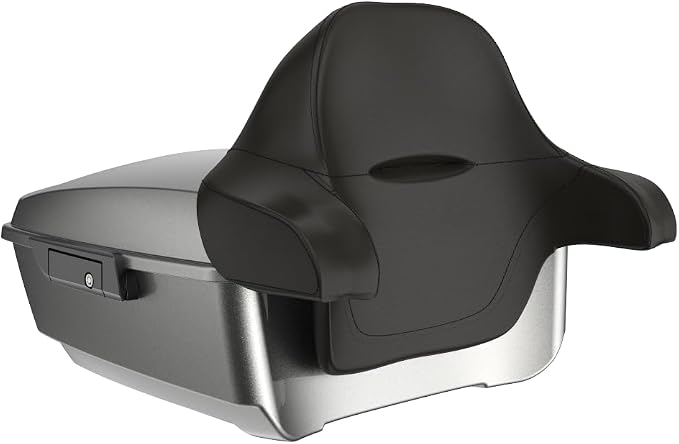 Advanblack 2025 RG Tour Trunk Pack Mercury Silver King Tour Trunk Pack+Wrap-Around Backrest Pad Fits For Harley Touring CVO Road King Street Glide Electra Glide Ultra Limited 1997-2025