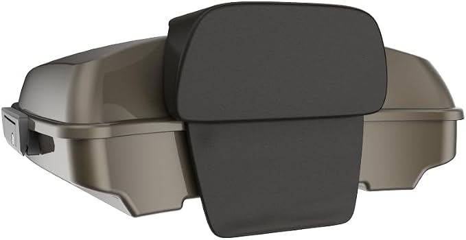 Advanblack Road Glide Tour Trunk Pack River Rock Gray Razor Tour Trunk Pack Backrest Pad for '97-'25 Harley Touring Road King Street Glide Electra Glide CVO models
