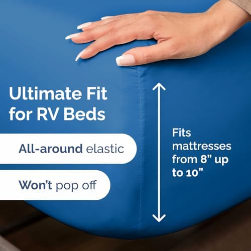 Short Queen Size 4 Piece Bed Sheet Set - RV Short Queen Sheets - Royal Blue
