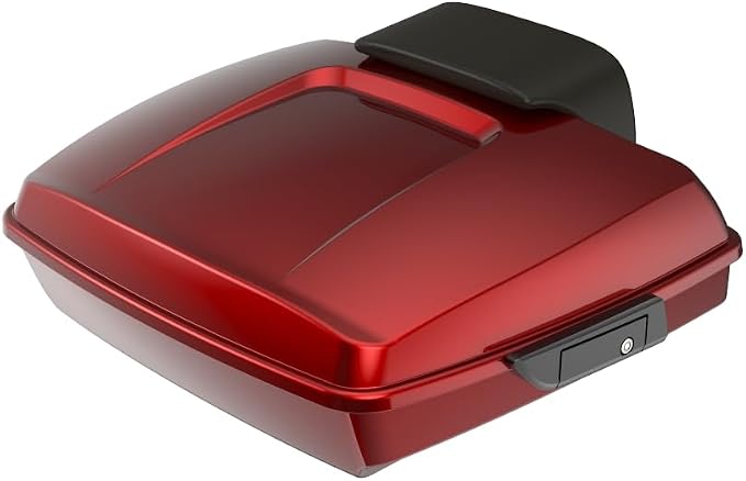 Advanblack Road Glide Tour Trunk Pack Heirloom Red Fade Razor Tour Trunk Pack Backrest Pad for '97-'25 Harley Touring Road King Street Glide Electra Glide CVO models