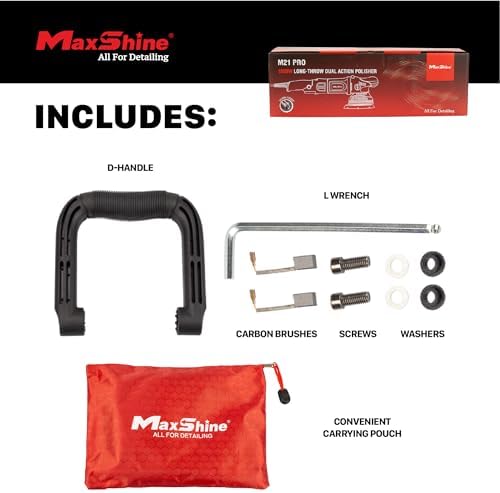 Maxshine 6” M21 Pro & 3” M312 Dual Action Polisher Combo – 21mm & 12mm Car Buffer Set, 6-Speed, 5/16”-24 Thread – Auto Detailing Tool for Cars, Trucks, SUVs & Boats, Swirl & Scratch Removal