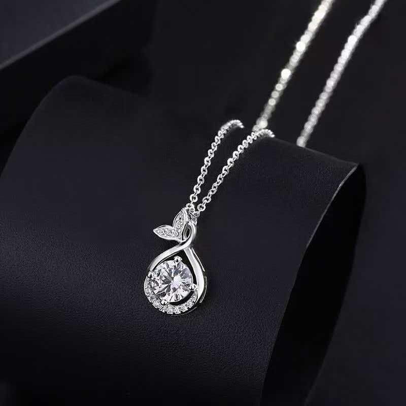 Heart Gifts for Women Wife, Anniversary Birthday Gifts for Women | Fashionable and exquisite fish tail zircon necklace, Jewelry for Birthday Christmas Valentines Day
