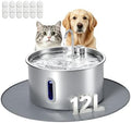 12L/3.17Gal Dog Water Fountain Stainless Steel