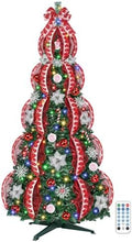 6 Ft Pop up Christmas Tree,Collapsible Christmas Tree with Lights 200 LED Pre-Lit Christmas Trees Plug-in with Remote Timer 8 Lighting Modes for Outdoor Indoor Party Christmas Decor