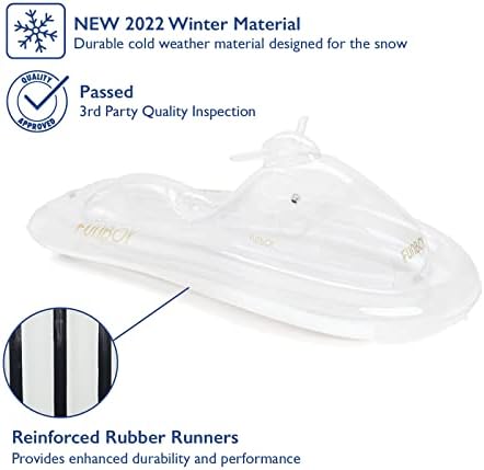 FUNBOY Winter Fun Inflatable Snowmobile, Single, Clear Single
