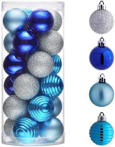 Valery Madelyn Small Christmas Tree Decorations Ball Ornaments 24ct 1.57"