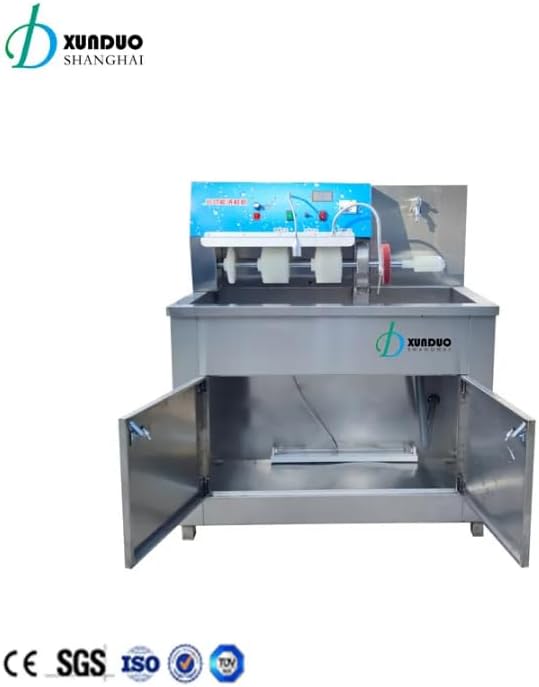 Xunduo Professional Shoe Cleaning Machine, Commercial Stainless Steel, Automatic Brush System with Storage Cabinet