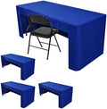 HolidayIdeas 4-Pack 4ft Open Back Fitted Tablecloths for Craft Shows Royal Blue