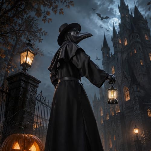 Plague Doctor Costume, 12-in-1 Plague Doctor Mask and Robe Set