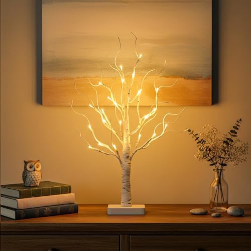 EAMBRITE Birch Tree with Led Lights, Christmas Decorations for Home Indoor