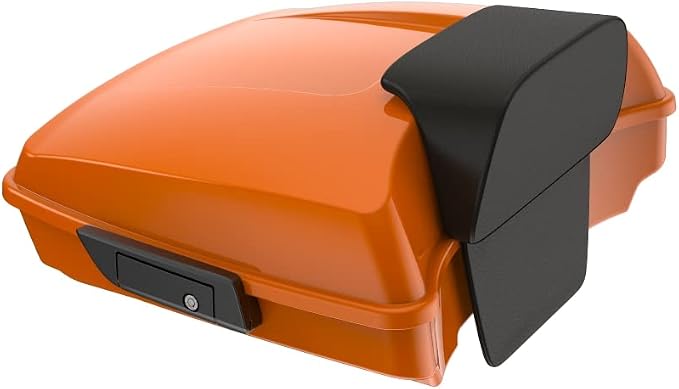 Advanblack Road Glide Tour Trunk Pack Baja Orange Razor Tour Trunk Pack Backrest Pad for '97-'25 Harley Touring Road King Street Glide Electra Glide CVO models