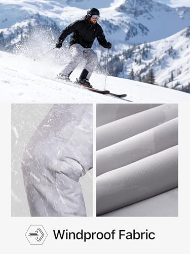 FREE SOLDIER Mens Snow Bibs Ski Snow Pants Softshell Ski Bib Overalls