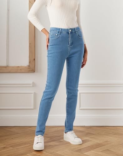 Yehopere Women's Winter Fleece Lined Jeans Slim Fit Warm Skinny High Waist Denim Jean