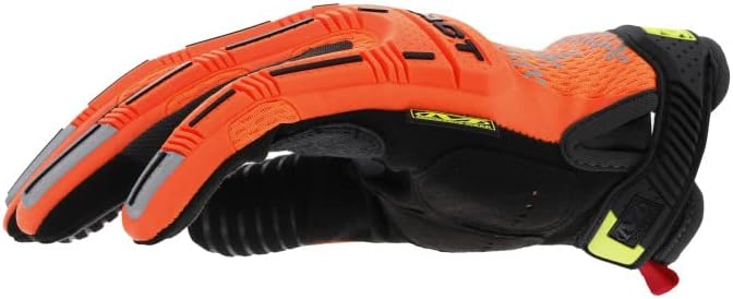 Mechanix Wear Hi-Viz M-Pact Gloves - High-Visibility Impact Gloves - For Builders Safety - For Construction - Vibration Absorbing - Touchscreen Compatible - Fluorescent Orange - Small