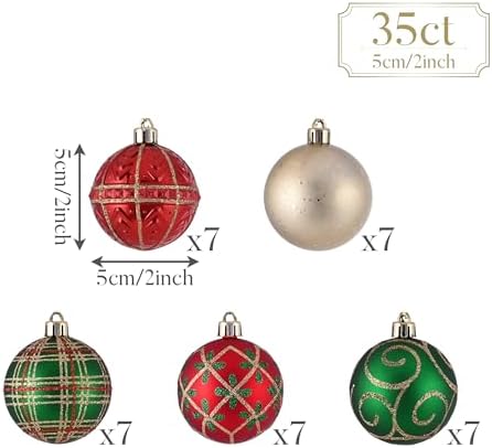 Valery Madelyn 35ct Christmas Tree Decorations Ball Ornaments 2 Inches