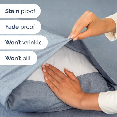 Cal King Size 4 Piece Sheet Set - Breathable & Cooling - Heathered Blue