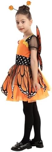 Spooktacular Creations Child Girls Butterfly Costume, Toddlers Butterfly Outfit w/Wings Headband for Kids Halloween Parties