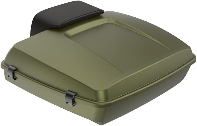 Advanblack Road Glide Tour Trunk Pack Mineral Green Denim Razor Tour Trunk Pack Backrest Pad for '97-'25 Harley Touring Road King Street Glide Electra Glide CVO models