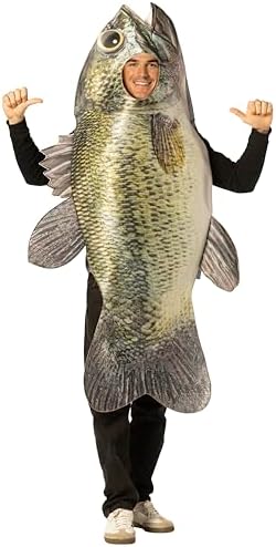 Sea Bass Fish Halloween Costume, Men and Women, One Size Fits Most