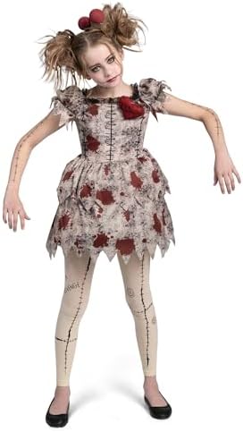 Spooktacular Creations Halloween Kids Voodoo Costume, Voodoo Doll Dress Costume for Girls Halloween Dress up, Role-Playing