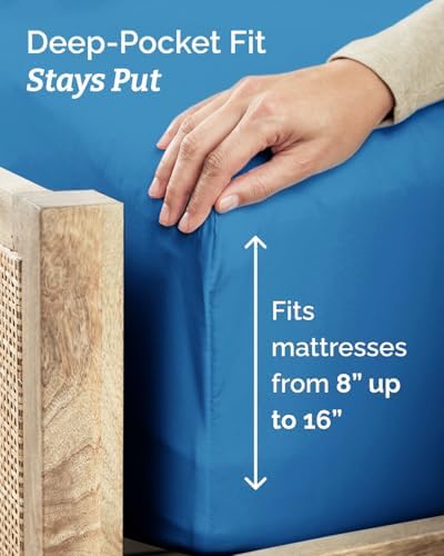 Twin XL Size 3 Piece Sheet Set - Breathable & Cooling Sheets - Royal Blue