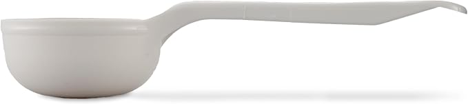Carlisle FoodService Products Measure Miser Solid Measuring Spoon with Short Handle, 3 Ounces, White, 1 Count (Pack of 1)