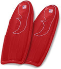 Flexible Flyer Winter Lightning Snow Sleds for Kids and Adults (Red) - 48 Inch Toboggan Style Plastic Sled with Hard Bottom for Fast, Smooth Rides - 1 or 2 Riders