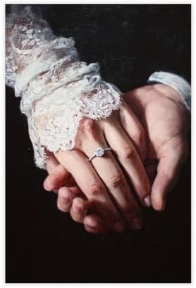 JDBeehpy Happiness Hold Hands Ring Canvas Wall Art Prints Unframed 20x30in