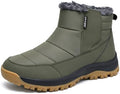 Jakcuz Plus Size Men's Water Resistant Winter Snow Boots with Warm Faux Fur