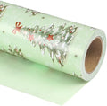 WRAPAHOLIC 30 Inch Reversible Christmas Wrapping Paper - 30 Inch x 33 Feet - Light Green Christmas Tree Wrapping Paper for Xmas Holiday, Party Celebration