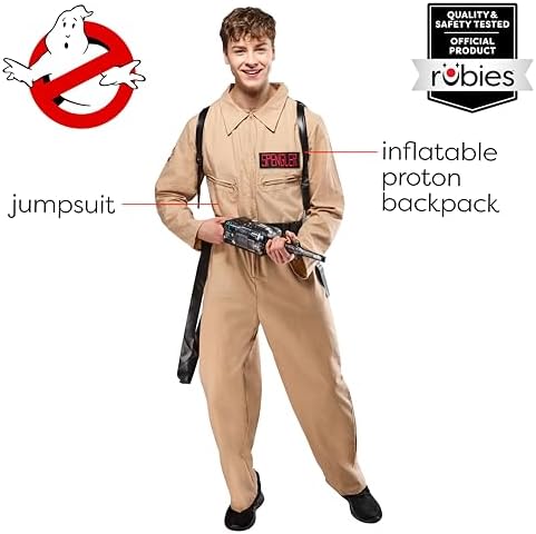 Rubies at Party City Ghostbusters: Ghostbusters Costume with Inflatable Proton Pack for Adults by Rubies